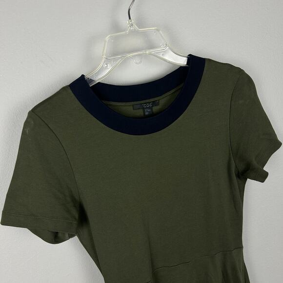 COS Army Green Paneled Jersey Short Sleeve Maxi Dress XS - Picture 4 of 6